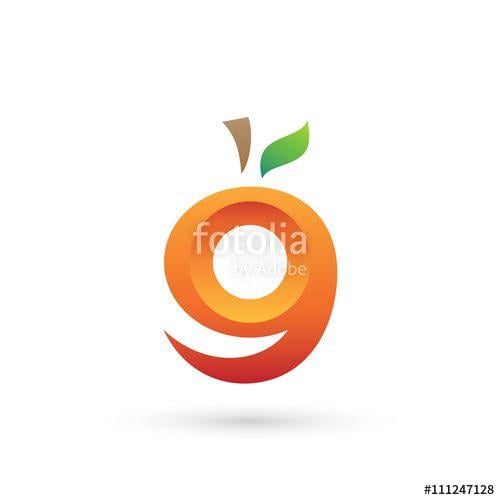 Nine Letter Logo - Nine or Letter G Orange Fruit Logo