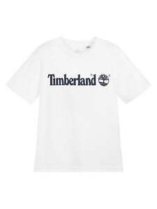 Timberland Logo - Timberland Boys Crew Neck White Logo T Shirt
