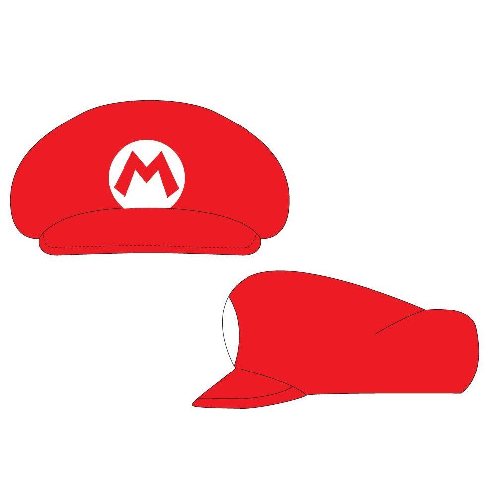 Mario Logo - NINTENDO Super Mario Bros. Shaped Cap with Mario Logo, One Size, Red