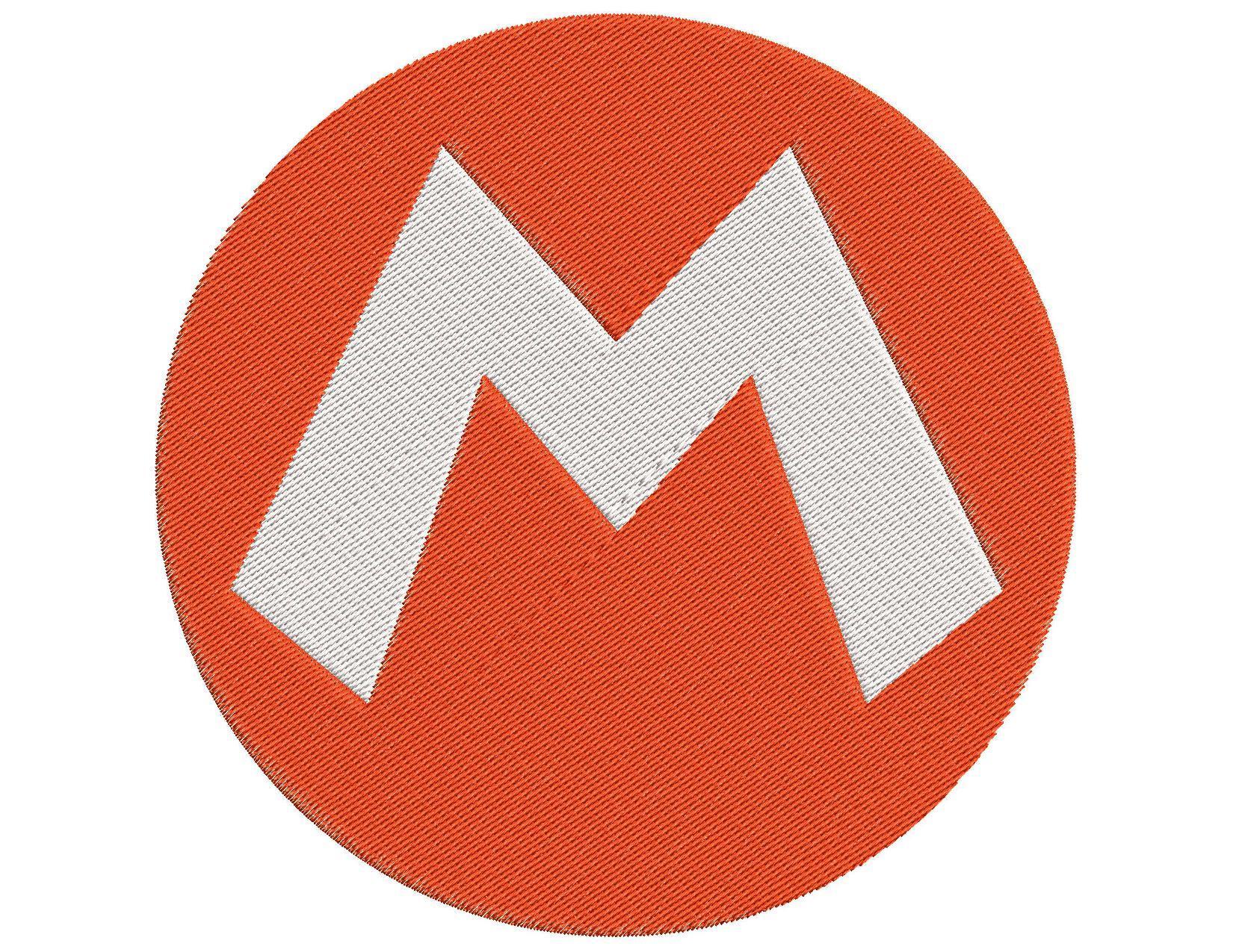 Mario Logo - Super Mario logo M Embroidery Design