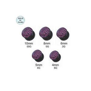 Purple Medicine Logo - Zebra Ear Gauges Purple Logo Acrylic Screw Fit Ear Plugs Pair | eBay