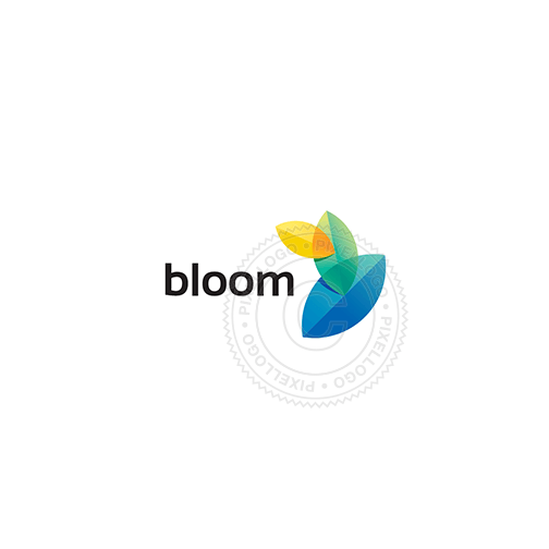 Three Leaves Logo - Leaf bloom logo leaves growing