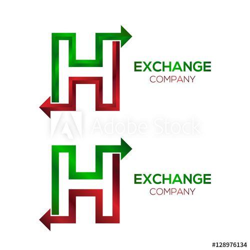 Red Letter H Logo - Letter H logo design template Green and Red premium color. Arrow ...