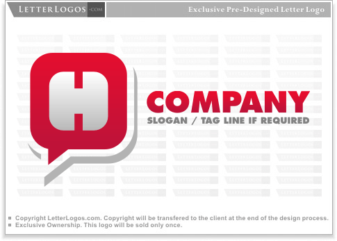 Red Letter H Logo - Red Speech Bubble Letter H Logo ( letter-logo-19 )