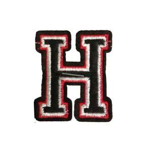 Red Letter H Logo - Black Red Letter H (Iron On) Embroidery Applique Patch Sew Iron ...