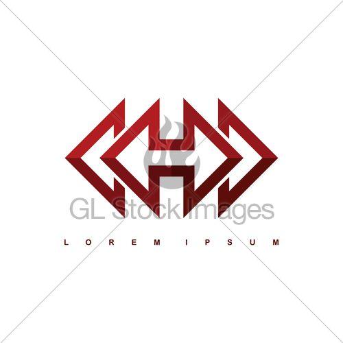Red Letter H Logo - Alphabet Letter H Logo Logotype Template · GL Stock Images