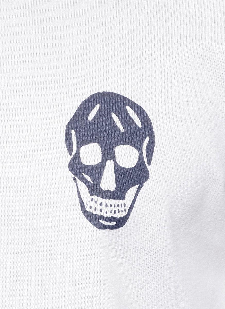 Alexander McQueen Logo - Alexander McQueen Skull Logo Print T Shirt In White For Men