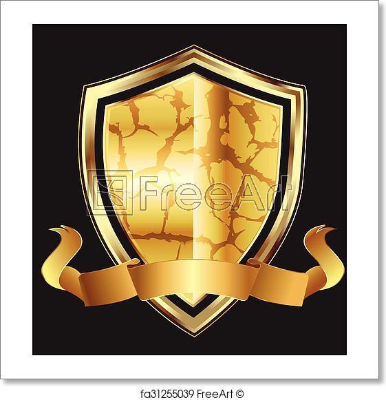 Gold Shield Logo - Free art print of Abstract gold shield logo. Abstract gold shield ...