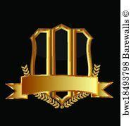 Gold Shield Logo - Art Print of Gold emblem shield logo | Barewalls Posters & Prints ...
