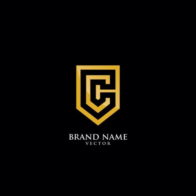 Gold Shield Logo - C letter isolated on gold shield logo template Vector | Premium Download