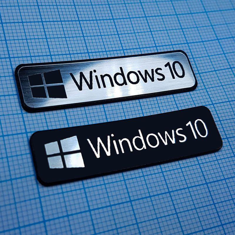 Windows 13 Logo - 2 x Windows 10 Sticker Metallic Aluminium Logo Badge - 48 mm x 13 mm ...