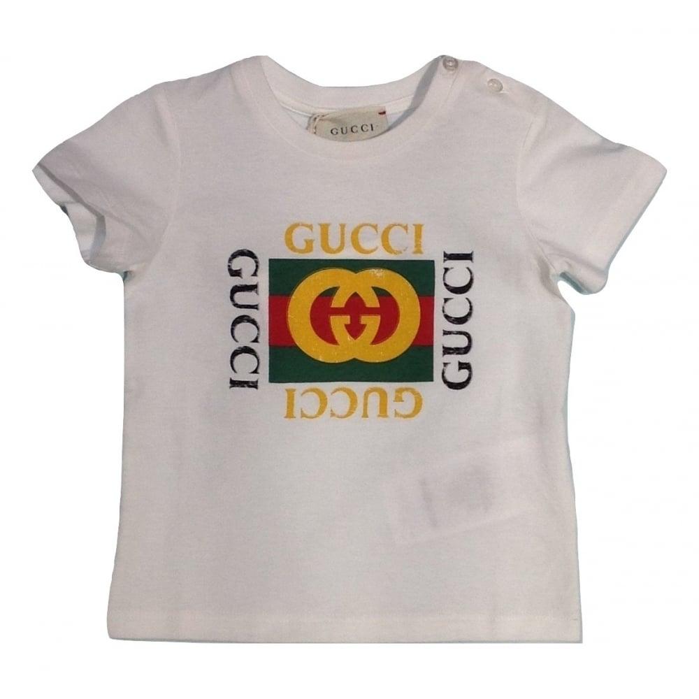 T-Shirt Square Logo - Gucci Baby Toddler White Square Logo T-Shirt