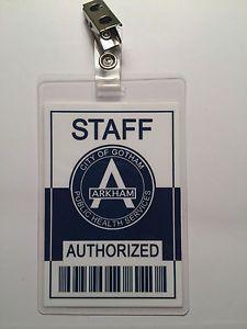 Arkham Asylum Logo - Arkham Asylum Staff DC Universe Badge ID Tag Costume Cosplay Prop
