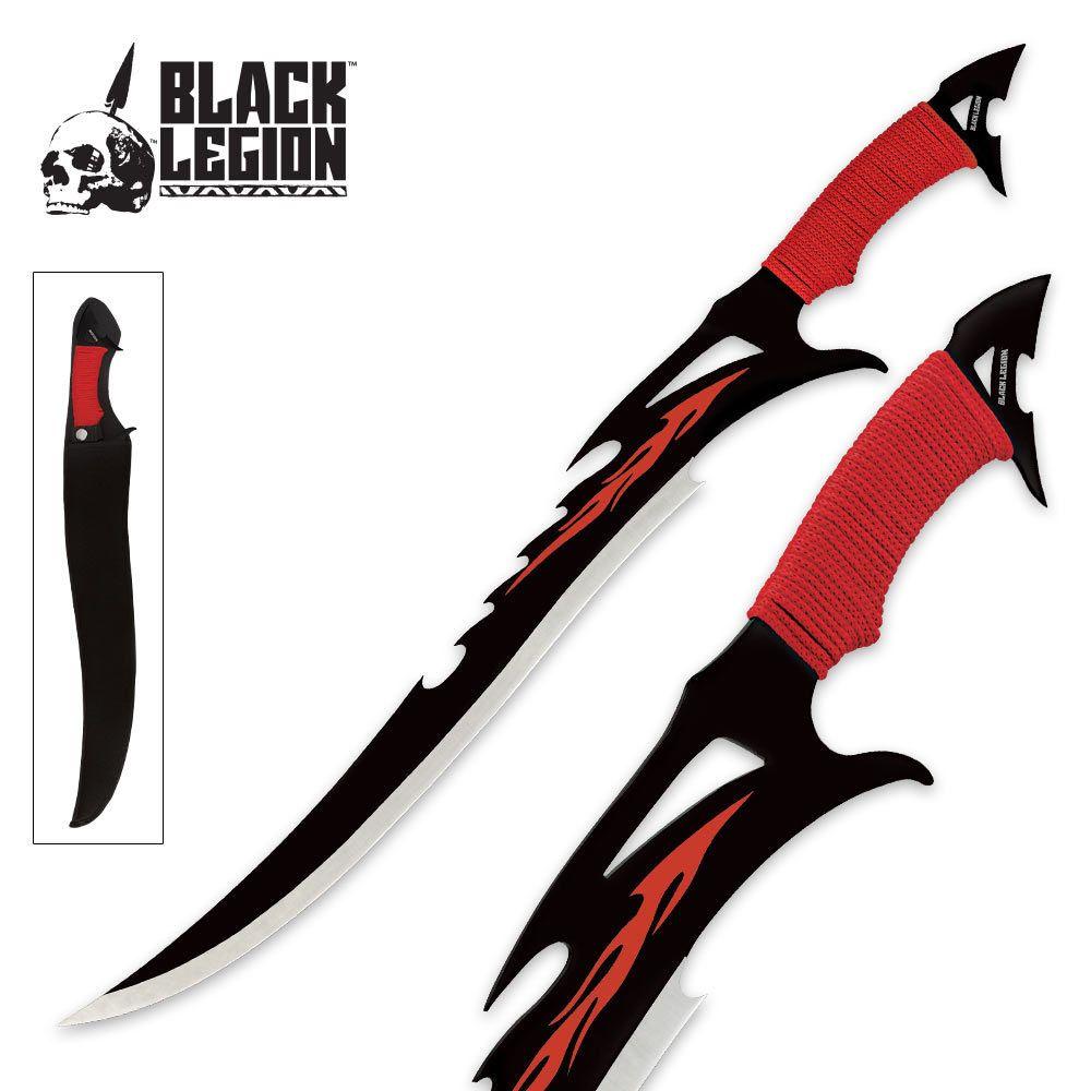 Cool Black and a Red Sword Logo - Black Legion Red Death Stalker Sword | BUDK.com - Knives & Swords At ...