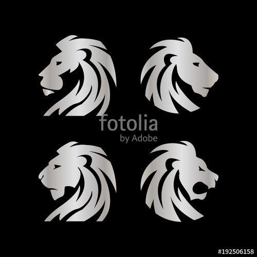 Silver Lion Logo - Collection of silver lion head logo and icon template vector