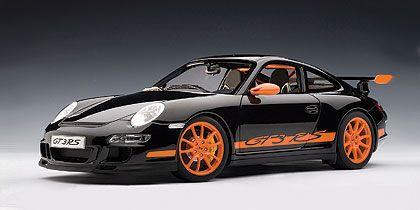 Orange and Black Car Logo - PORSCHE 977 GT3 RS in BLACK WITH ORANGE STRIPES Diecast Model Car in ...
