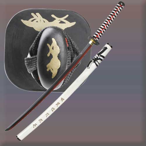 Cool Black and a Red Sword Logo - Red & Black Blade Warrior Katana Sword Heavenly Swords