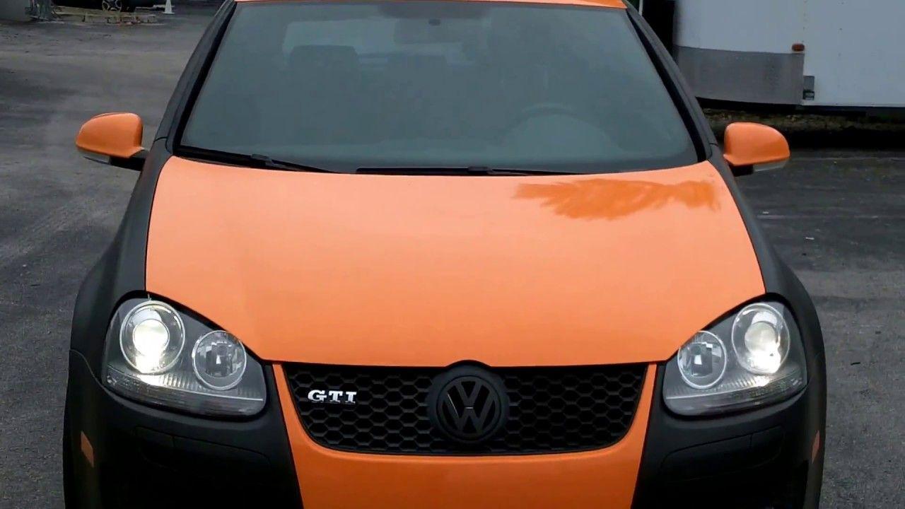 Orange and Black Car Logo - VW GTI 3M Flat Black Matte & Glossy Orange Vinyl Car Wrap Fort ...