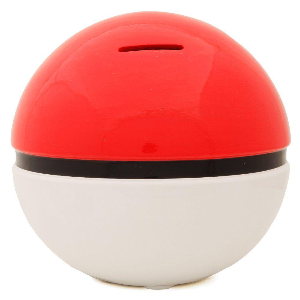 Pokemon Red and White Ball Logo - Pokemon Pokeball Kids Coin Bank Red and White: Toys & Games