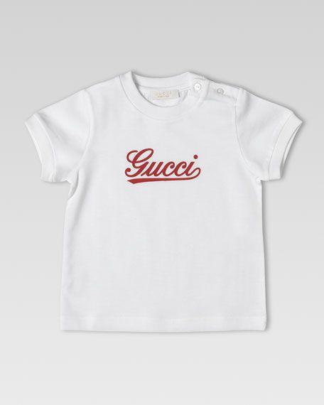 Gucci Cursive Logo - Gucci Script-Print T-Shirt, Red/White