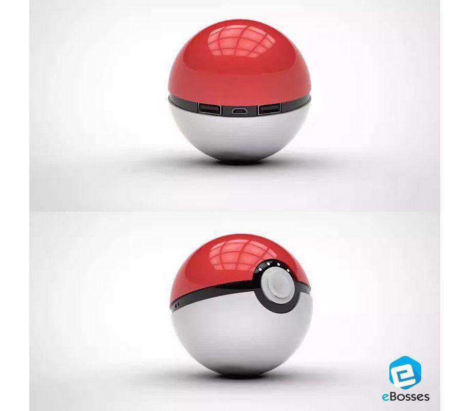 Pokemon Red and White Ball Logo - Buy eBosses Pokemon Go Ball Power Bank 12000AH (Red/White) | eRomman