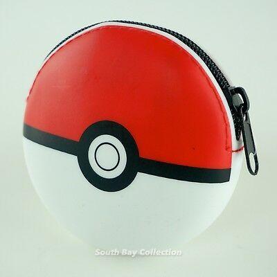 Pokemon Red and White Ball Logo - POKEBALL ROUND COIN Wallet Pokemon Go Red and White Ball Zipper ...