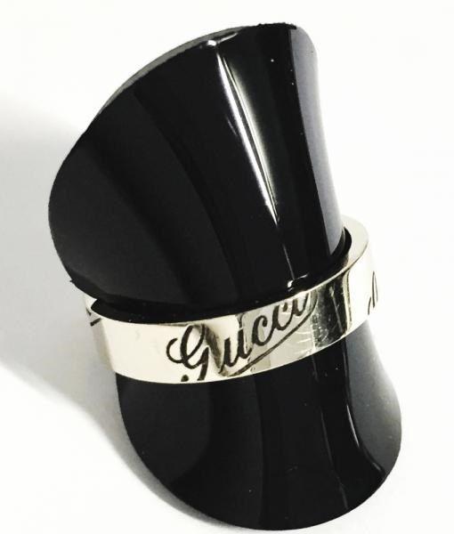 Gucci Cursive Logo - Gucci logo ring ring ring # 11 about 10 K18 750WG white gold cursive ...