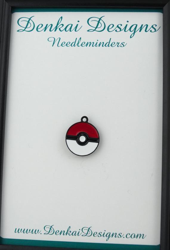 Pokemon Red and White Ball Logo - Pokemon Needleminder / Red and White Ball Needleminder | Etsy