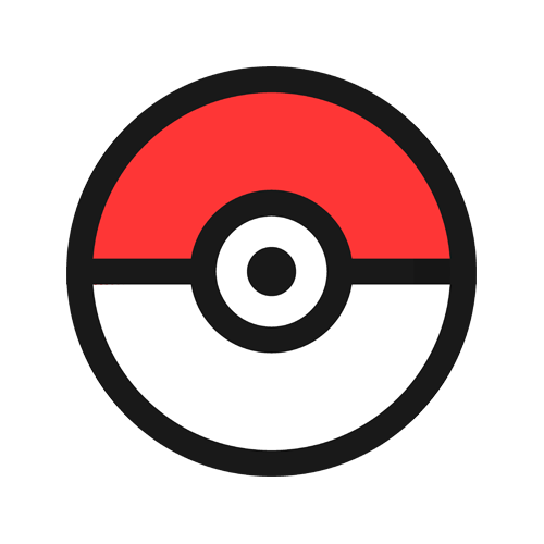 Pokemon Red and White Ball Logo - Pokemon - Polygon