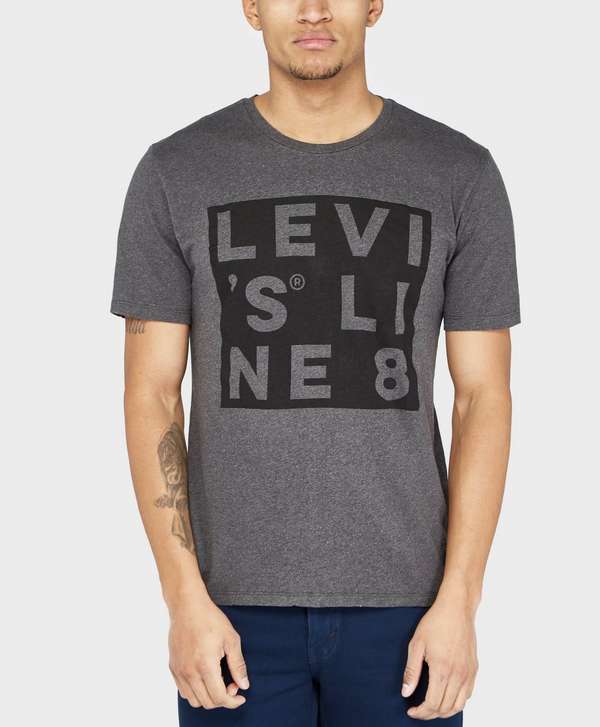 T-Shirt Square Logo - Perfect Levis Square Logo T-Shirt V15p8117NK59 Grey Mens Clothing ...