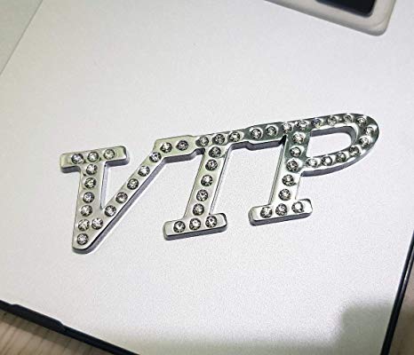 Diamond & Silver VIP Logo - Incognito-7 3D Laxury Crystal Diamond VIP Logo VIP Metal VIP Emblem ...