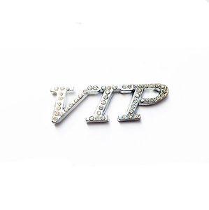 Diamond & Silver VIP Logo - VIP Emblem Silver Metal Crystal Diamond VIP Car Trunk Badge Sticker