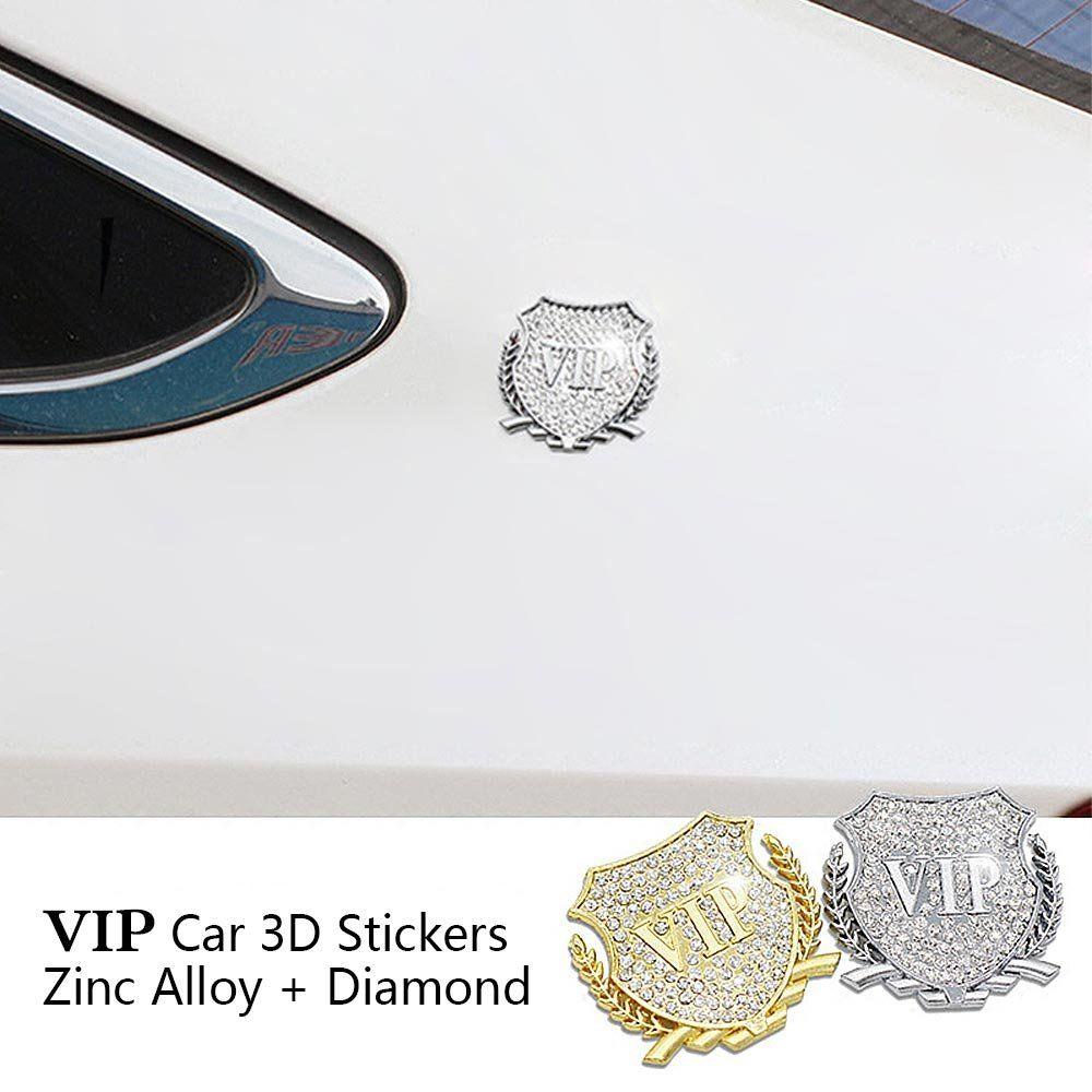 Diamond & Silver VIP Logo - QIMEI Bling Car Decoration Decal 3D Sticker Honorable