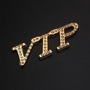 Diamond & Silver VIP Logo - New Metal Crystal Diamond VIP Gold Auto Car Trunk Badge Emblem ...