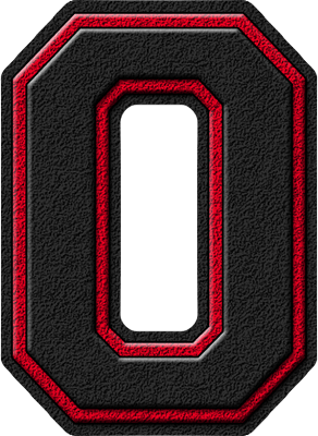 Red Letter O Logo - Presentation Alphabets: Black & Cardinal Red Varsity Letter O