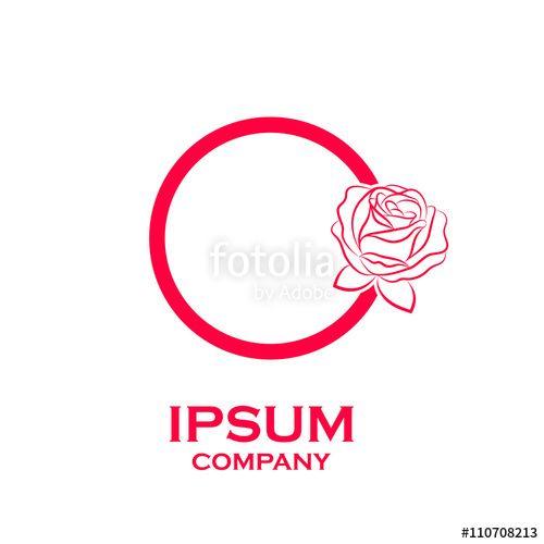 Red Letter O Logo - Letter O logo, Rose Flower Red, beauty and fashion logo Stock image