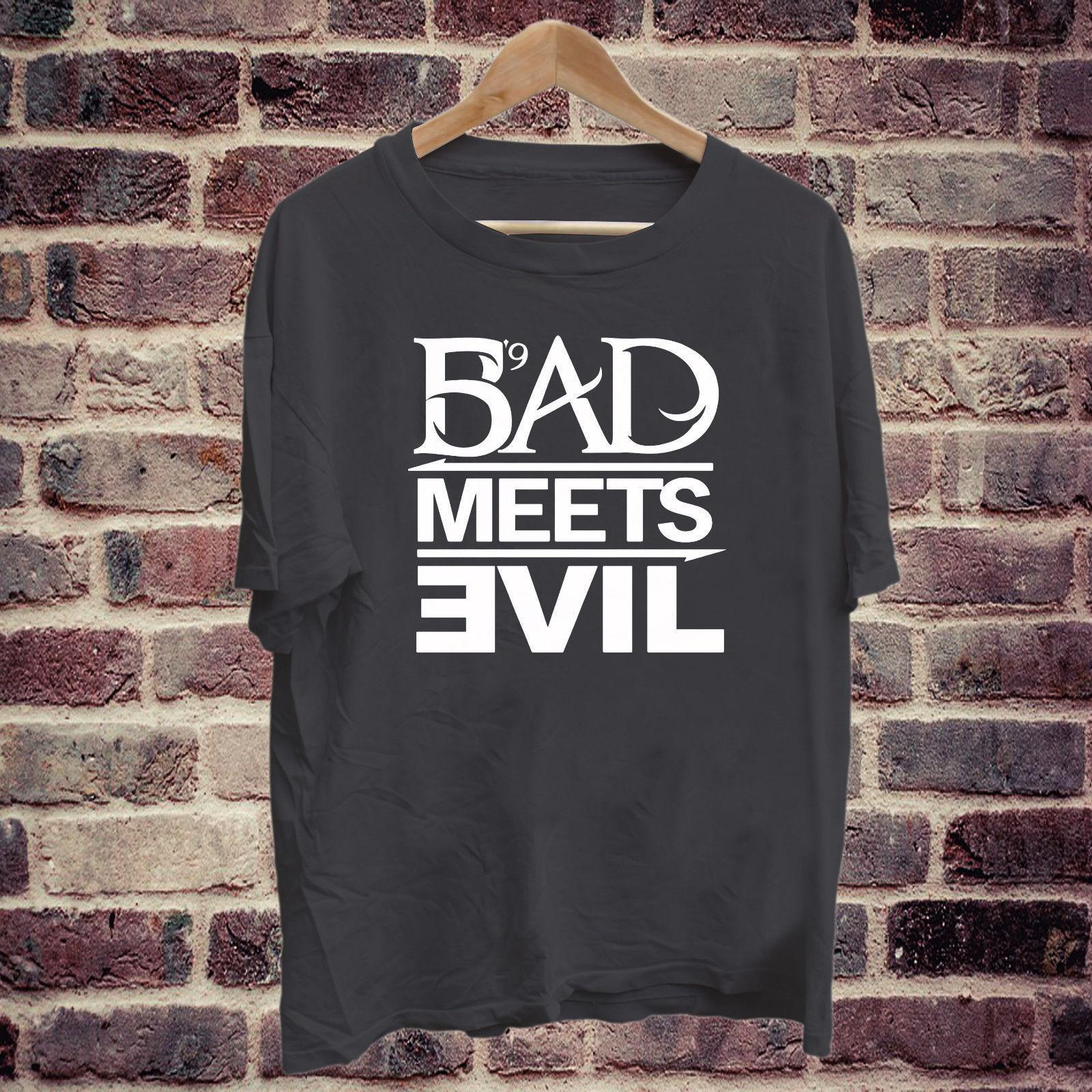 T-Shirt Square Logo - Eminem Bad Meets Evil Square Logo Black T Shirt Tee S 2XL Short