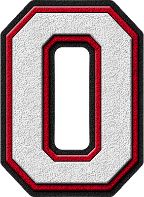Red Letter O Logo - Presentation Alphabets: White & Cardinal Red Varsity Letter O