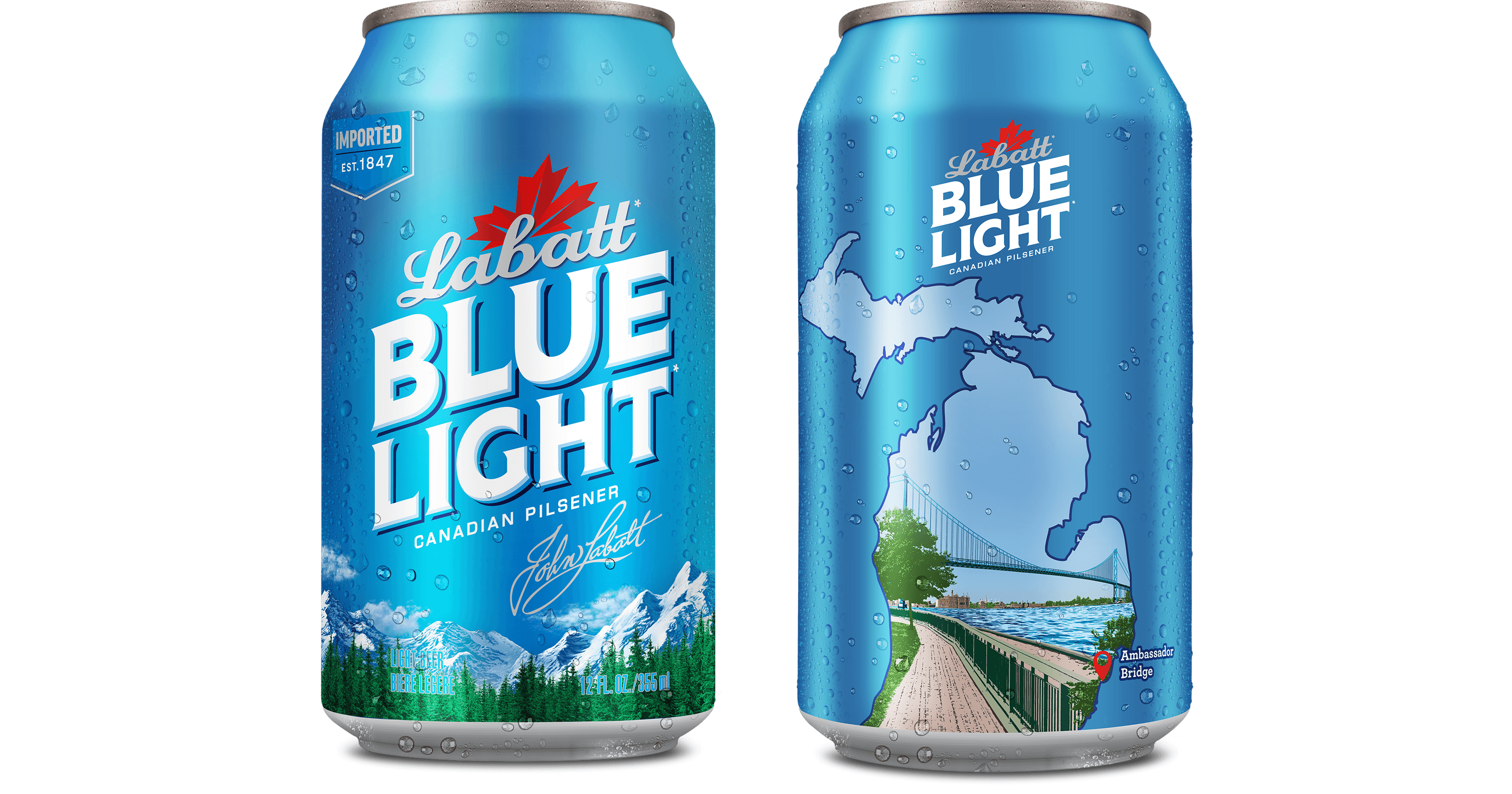 Labatt Blue Light Logo - Labatt Blue releases cans featuring top Michigan landmarks