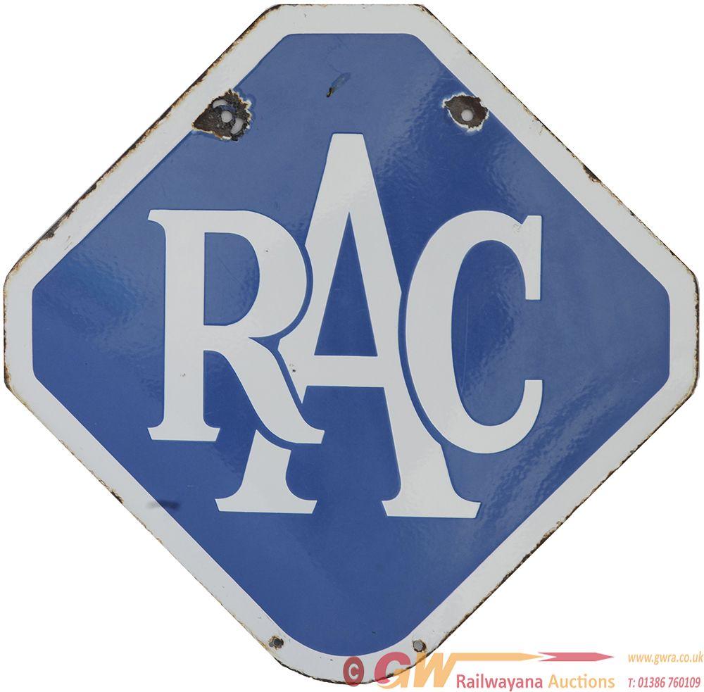 RAC Advertisement Logo - RAC Double Sided Enamel Sign. Measures 18in X 18in