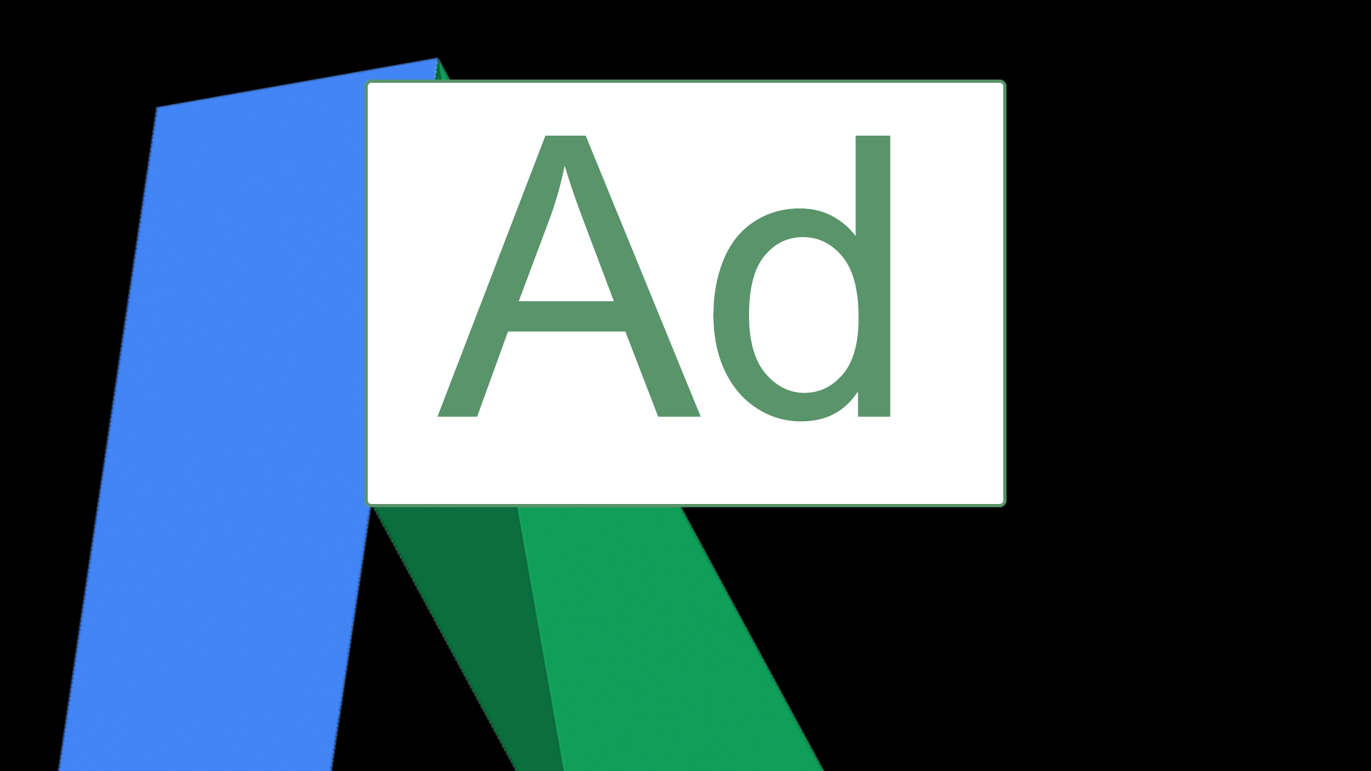 Green with White Outline Logo - Official: Google's green outlined 'Ad' label replacing solid green
