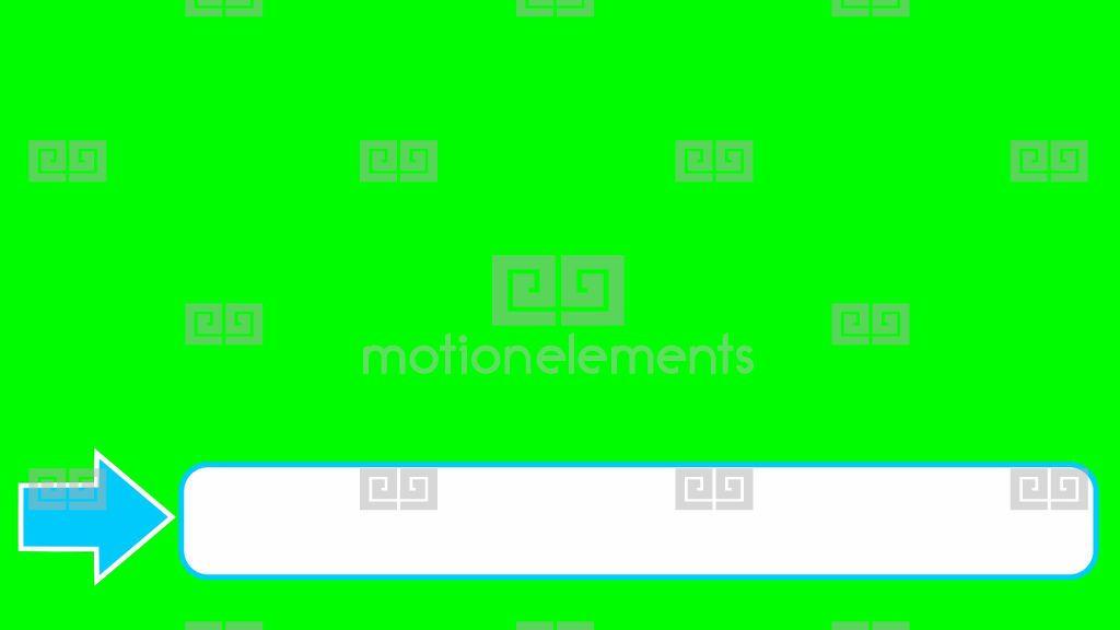 Green with White Outline Logo - Simple Lower Third Frame On Green Screen. Blue Arrow With White ...