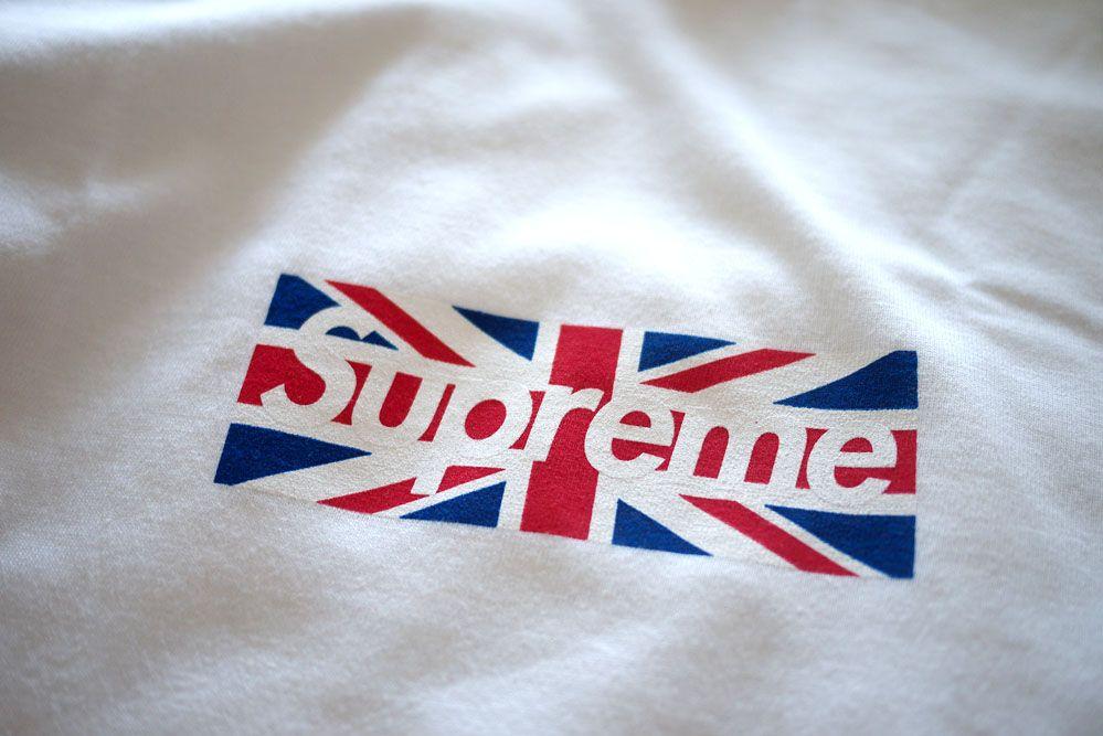 Box Britain Logo - supreme uk flag box logo t shirt white lace up in d3196 ce16f ...