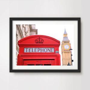 Box Britain Logo - RED TELEPHONE PHONE BOX LONDON ART PRINT Poster Britain UK City A4 ...