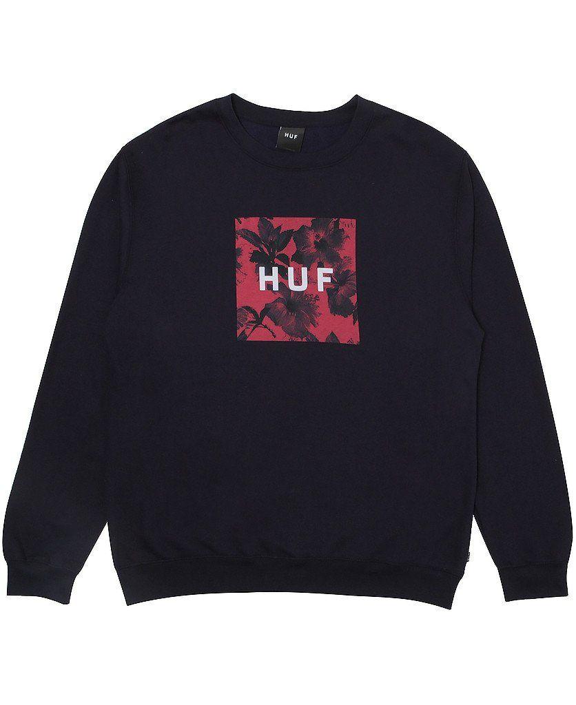 HUF Box Logo - HUF Logo Sweater (Navy Floral)