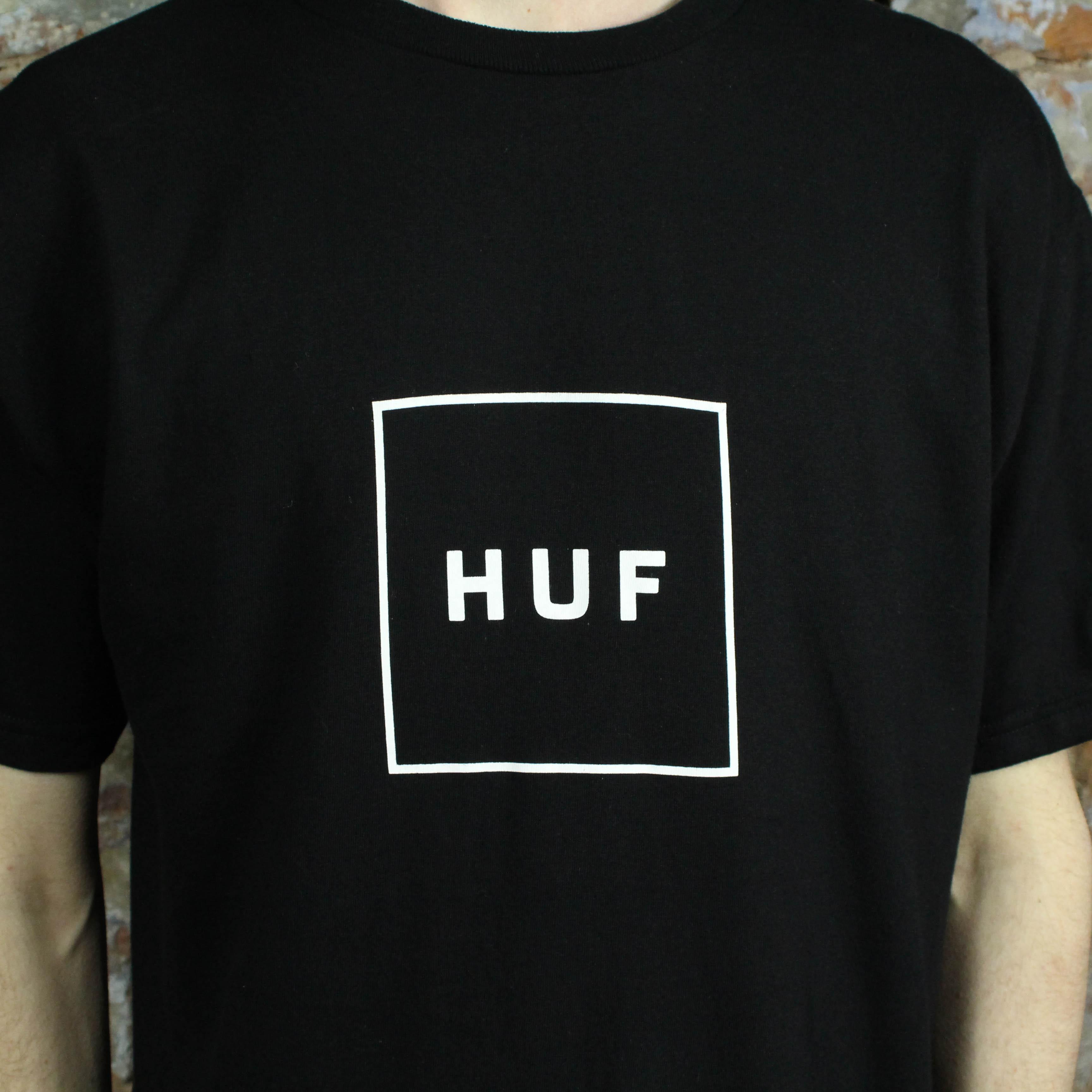 HUF Box Logo - HUF Box Logo SS T-Shirt - Black - Remix Casuals