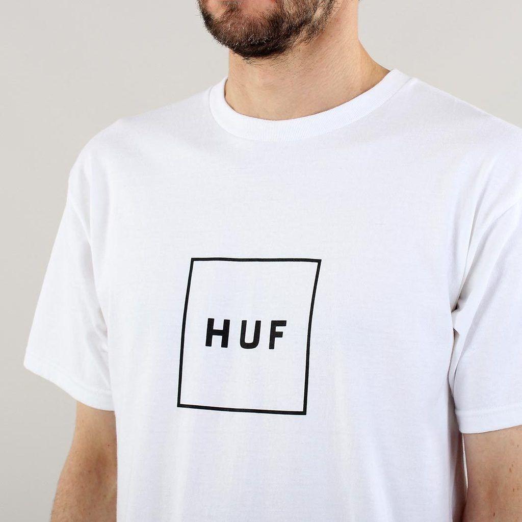 White Box Logo - HUF Essentials Box Logo T-shirt - White – Urban Industry