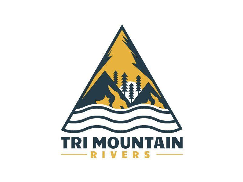 Mountain River Logo - Tri Mountain Rivers Logo Design | Modern Flat Minimalist Logo Design ...
