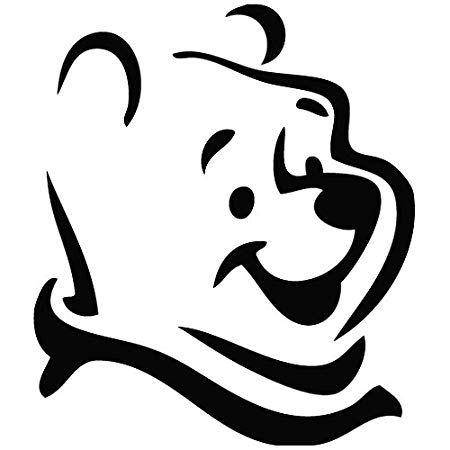 Cartoon Black and White Logo - Winnie The Pooh Head Decal [15cm Black] Vinyl Removable