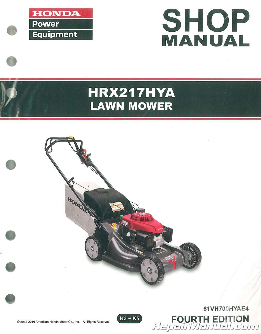 Lawn Mower Repair Service Logo - Honda HRX217 HYA Lawn Mower Repair Service Shop Manual
